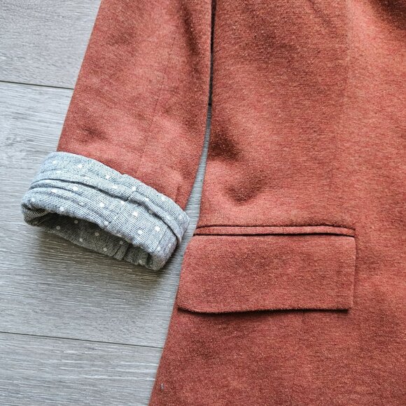 Anthropologie Women's cotton brown burgundy blazer jacket size x small - Picture 5 of 7